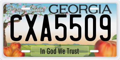 GA license plate CXA5509