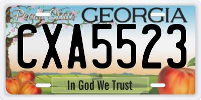 GA license plate CXA5523