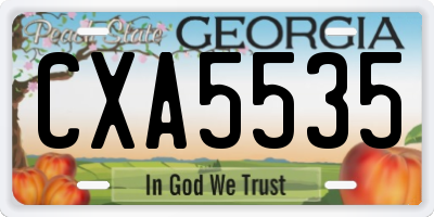 GA license plate CXA5535