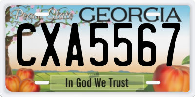 GA license plate CXA5567