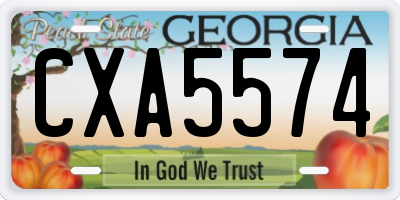 GA license plate CXA5574