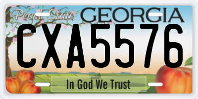 GA license plate CXA5576