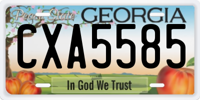 GA license plate CXA5585