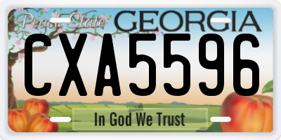 GA license plate CXA5596