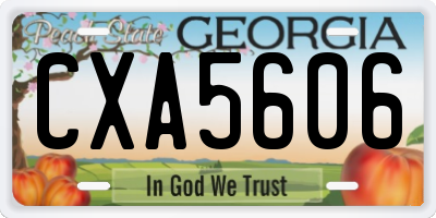 GA license plate CXA5606