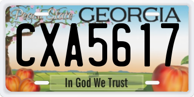 GA license plate CXA5617