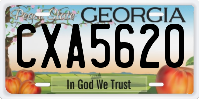 GA license plate CXA5620