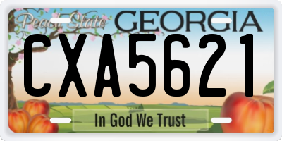 GA license plate CXA5621