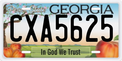 GA license plate CXA5625