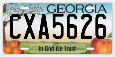 GA license plate CXA5626