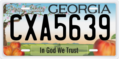 GA license plate CXA5639