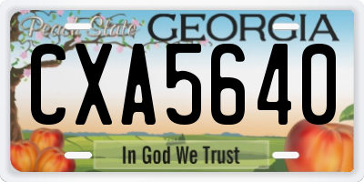 GA license plate CXA5640