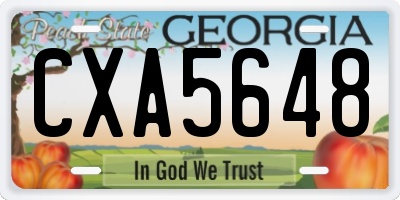GA license plate CXA5648