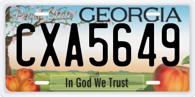 GA license plate CXA5649