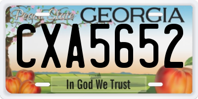 GA license plate CXA5652