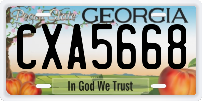 GA license plate CXA5668