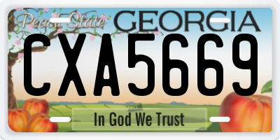 GA license plate CXA5669