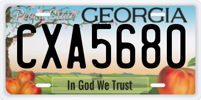 GA license plate CXA5680
