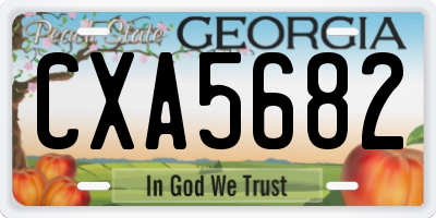 GA license plate CXA5682