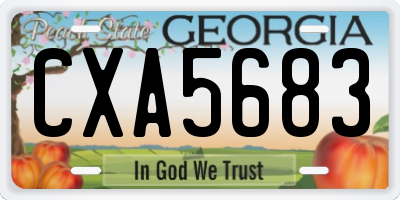 GA license plate CXA5683