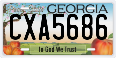GA license plate CXA5686