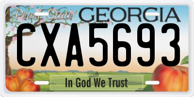 GA license plate CXA5693