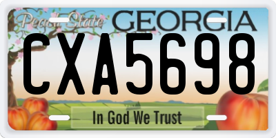 GA license plate CXA5698