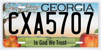 GA license plate CXA5707