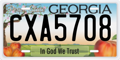 GA license plate CXA5708