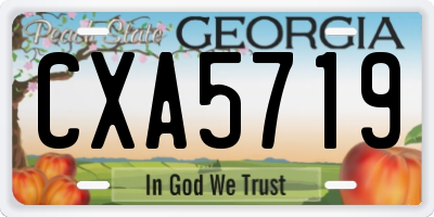 GA license plate CXA5719