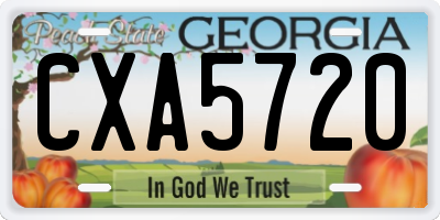 GA license plate CXA5720