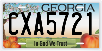 GA license plate CXA5721