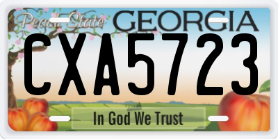 GA license plate CXA5723
