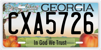 GA license plate CXA5726