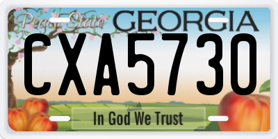 GA license plate CXA5730