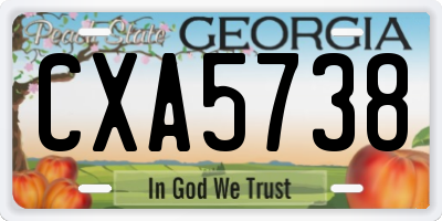 GA license plate CXA5738