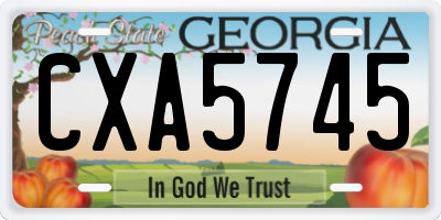 GA license plate CXA5745