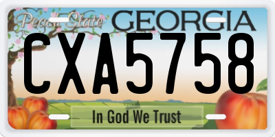 GA license plate CXA5758