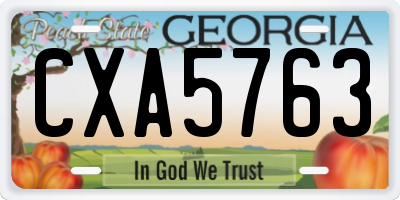 GA license plate CXA5763