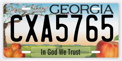 GA license plate CXA5765