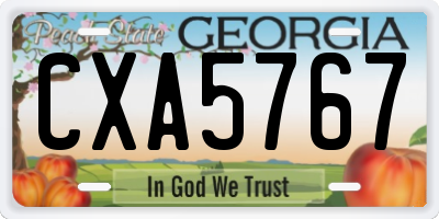 GA license plate CXA5767