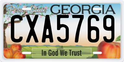 GA license plate CXA5769