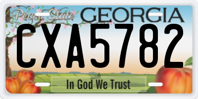 GA license plate CXA5782
