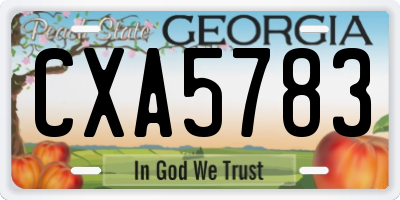 GA license plate CXA5783