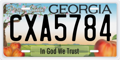 GA license plate CXA5784