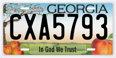 GA license plate CXA5793
