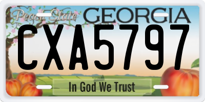 GA license plate CXA5797