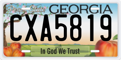 GA license plate CXA5819