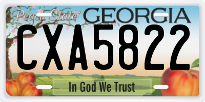 GA license plate CXA5822