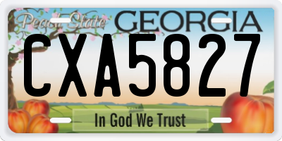 GA license plate CXA5827